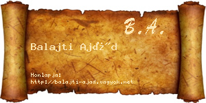 Balajti Ajád névjegykártya